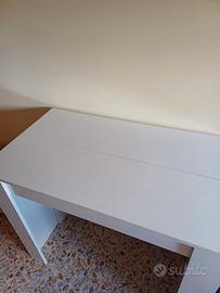 tavolo allungabile in legno bianco lucido