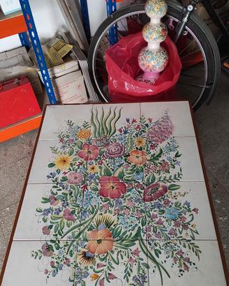 TAVOLINO DA CAFFE' DI  CERAMICA  DI VIETRI