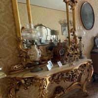 Console con Specchio stile Barocco oro