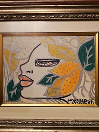 Profilo di donna con fiori