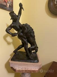 F. De Luca XIX/XX sec Gladiatore Leone e colonna