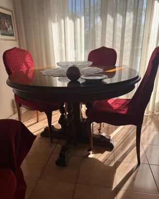 Tavolo rotondo allungabile in legno