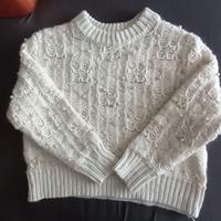 Maglione donna con perle applicate 