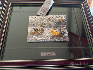 Quadro con opera in argento 925 Silvio Zippoli
