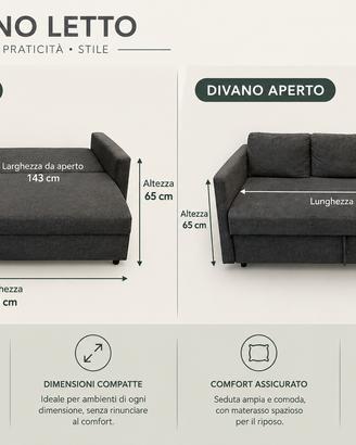 Divano letto 3 posti IKEA FRIHETEN con contenitore