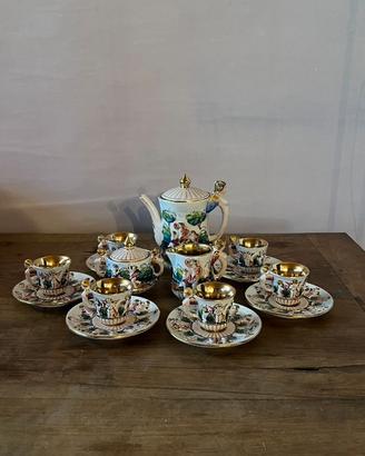 Servizio caffè Capodimonte 745 oro dipinto a mano