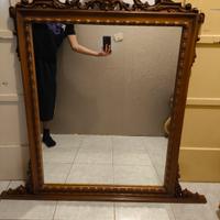 Imponente Specchio in Legno Naturale 124x124 cm