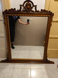 Imponente Specchio in Legno Naturale 124x124 cm