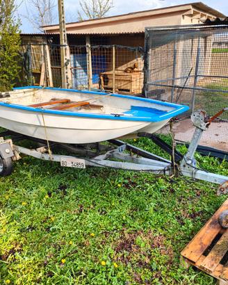 Barca fondo piatto 3,2 mt con carrello