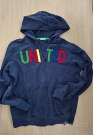 Felpa blu Benetton con zip e cappuccio  13-14 anni