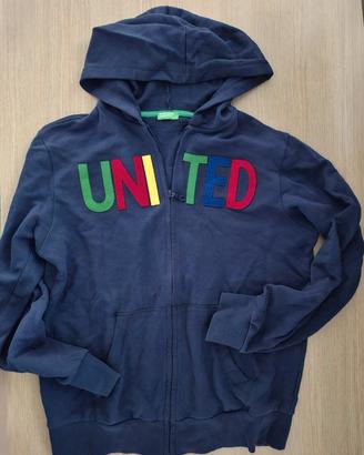 Felpa blu Benetton con zip e cappuccio  13-14 anni