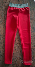 Pantaloni leggings rossi Francomina 6/8 anni