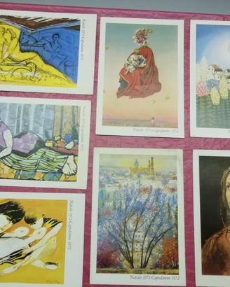 7  CARTOLINE D'AUTORE NATALE 1971 / CAPODANNO 1972
