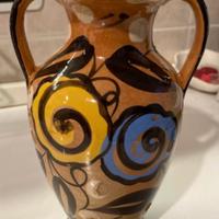 Vaso vintage in ceramica decorata a mano con manic
