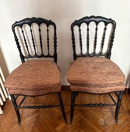 Coppia sedie stile Napoleone III con cuscini nuovi
