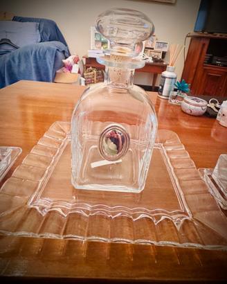 Elegante  porta liquore in vetro e argento nuovo
