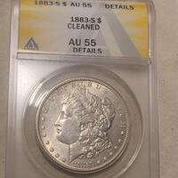 Dollaro d'argento Morgan del 1883-S certificato AU