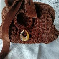 Clucth Bag da 20cm in velluto marrone mesciato