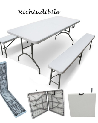 Set Birreria Richiudibile in Resina Tavolo Panche