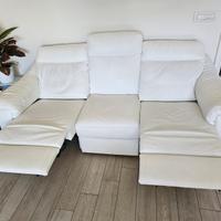 Divano in pelle 3 posti con meccanismo relax 