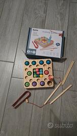 Gioco di pesca Montessori in Legno