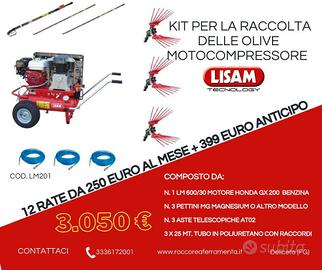 KIT RACCOLTA OLIVE LISAM LM201 600 LT BENZINA