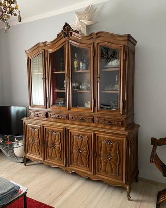 Credenza Cristalliera in legno con vetrina