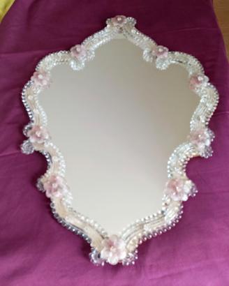 Specchio artistico con cornice in vetro 