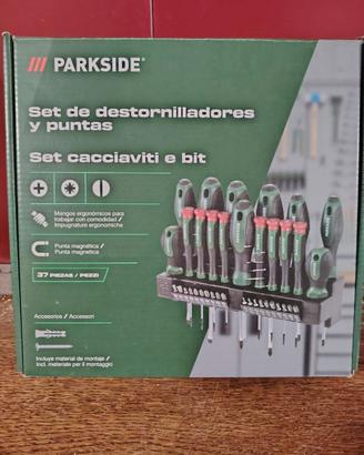 Parkside Set 37 Cacciaviti e Punte con Supporto...