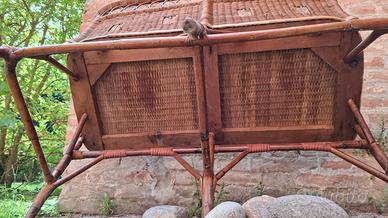 Divano vimini bamboo bambù 110x76x58