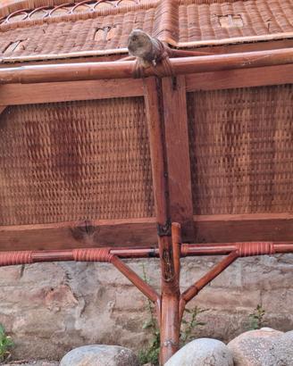 Divano vimini bamboo bambù 110x76x58