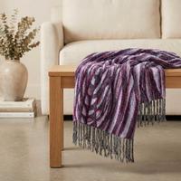 Sciarpa, chenille, viola, fantasia, donna