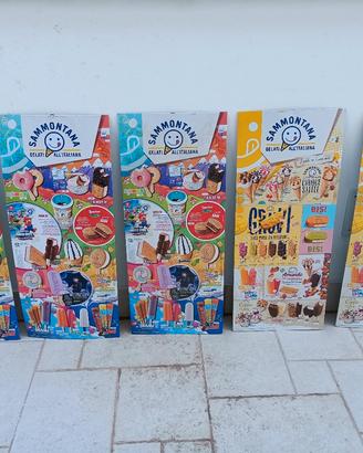 Cartelli pubblicitari Sammontana stock o singol