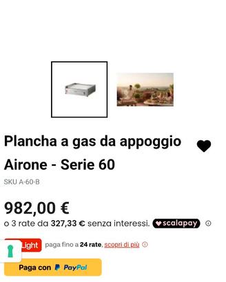 Piastra a GAS Professionale AIRONE