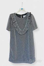 Abito bambina tg. XS corto scintillante argentato 