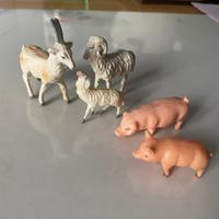 Statuine presepe animali plastica vintage