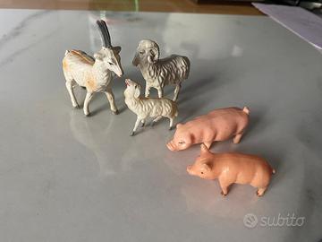 Statuine presepe animali plastica vintage
