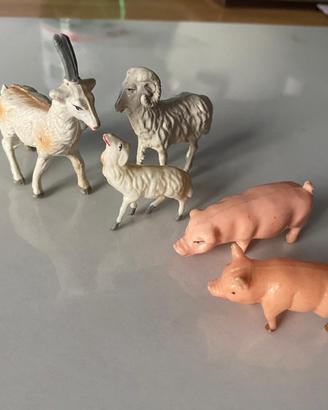 Statuine presepe animali plastica vintage