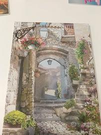 Quadro su Tela 40x30 con tema Borgo antico
