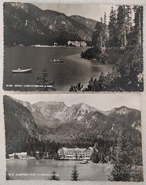 2 cartoline Lago di Braies (BZ)