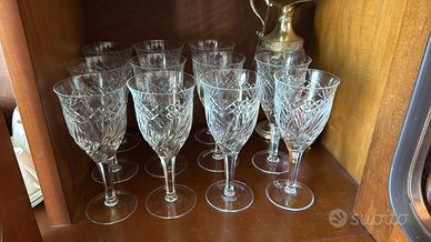 Servizio 12 calici in cristallo molato vintage
