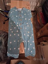 tutina jeans maniche corte 86 cm bimba