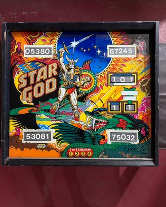 Vetro Flipper Originale Zaccaria "Star God" (1980)