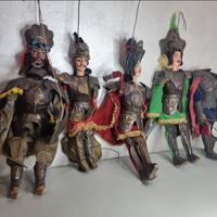 Collezione 5 pupi siciliani artigianali metà ’900