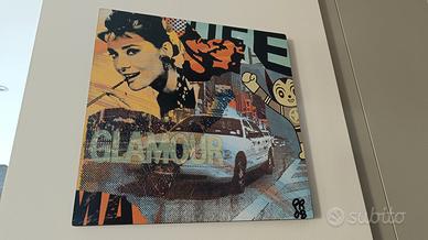Quadro glamour con Audrey Hepburn