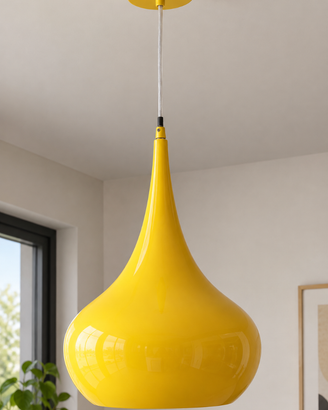 Lampada a sospensione gialla dal design moderno