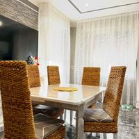 6 Sedie in rattan con cuscini schienale alto