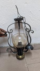 lampadario in ferro battuto anni 70