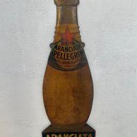 Insegna in latta aranciata S. Pellegrino anni 40