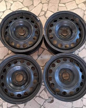 4 - CERCHI IN LAMIERA PEUGEOT 7X17 5X108 ET42 CB 6